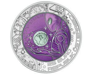 Pièce de monnaie 25 euro Autriche 2022 argent et niobium BU – Vie extraterrestre