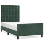 vidaXL Cadre de lit avec tête de lit Vert foncé 80x200 cm Velours