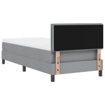 vidaXL Lit boxspring avec matelas Gris clair 90 x 190 cm tissu