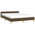 vidaXL Cadre de lit sans matelas marron foncé 140x190 cm tissu
