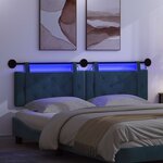 vidaXL Tête de lit suspendue Avec lumière LED Bleu Velours