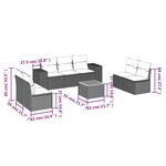 vidaXL Salon de jardin 8 Pièces avec coussins gris résine tressée