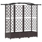 vidaXL Lit Élevé avec Treillis et Toit Marron 163 x 40 x 126 cm PP