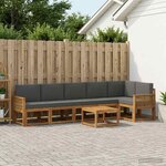 vidaXL Ensemble de canapés d'extérieur 7 Pièces Naturel et Anthracite