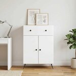vidaXL Buffet Blanc brillant 66 x 34 5 x 90 cm Bois d'ingénierie