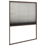 vidaXL Moustiquaire plissée pour fenêtre Aluminium Marron 100x160 cm