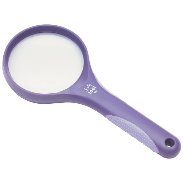 Loupe ronde bi matiere, grossit x3 -  violet ou vert