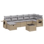 vidaXL Salon de jardin avec coussins 8Pièces mélange beige résine tressée