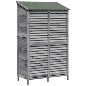 vidaXL Abri de jardin Gris 106 x 56 x 176 5 cm Bois de Sapin Massif
