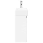 vidaXL Meuble de salle de bain avec robinet Blanc brillant