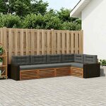 vidaXL Ensemble de canapés d'extérieur 5 Pièces Naturel et Anthracite