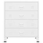 vidaXL Armoire à tiroirs industrielle Blanc 78x40x93 cm Métal