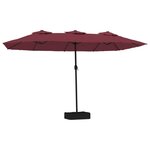vidaXL Parasol de jardin à double tête rouge bordeaux 449x245 cm