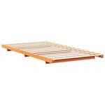 vidaXL Cadre de lit surélevé Marron cire 90 x 200 cm