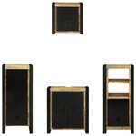 vidaXL Ensemble de mobilier de salle de bain avec étagère avec stockage avec porte 4 Pièces