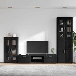 vidaXL Ensemble meuble TV avec tiroir FLORIN Noir Bois d'ingénierie