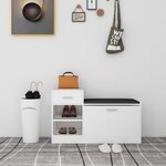 vidaXL Banc à chaussures Blanc 94 5x31x57 cm Bois d'ingénierie