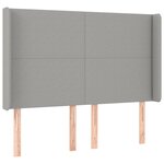 vidaXL Sommier à lattes de lit matelas LED Gris clair 140x190 cm Tissu