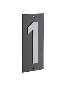 THIRARD - Plaque de signalisation 1 marquage blanc sur fond noir panneau ABS à visser 56x120mm - THIRARD