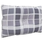 vidaXL Coussins de palette lot de 2 motif à carreaux gris tissu