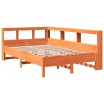 vidaXL Lit bibliothèque sans matelas cire marron 120x190cm pin massif