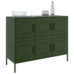 vidaXL Buffet vert olive 100 5x39x79 cm acier