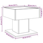 vidaXL Table basse avec LED chêne fumé 50x50x45 cm bois d'ingénierie