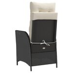 vidaXL Chaises inclinables de jardin lot de 2 et coussins noir rotin