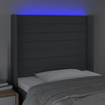 vidaXL Tête de lit à LED Gris foncé 103x16x118/128 cm Tissu