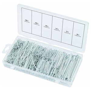 KS Tools Assortiment de goupilles fendues 1000 pcs 1,5x25-4x60 mm