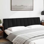 vidaXL Coussin de tête de lit noir 200 cm tissu