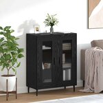 vidaXL Buffet Chêne noir 69 5 x 34 x 90 cm Bois d'ingénierie