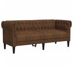 vidaXL Ensemble de canapés 3 Pièces marron tissu