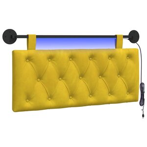 vidaXL Tête de lit suspendue Jaune Velours