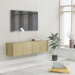 vidaXL Meuble TV Chêne sonoma 120x30x30 cm Bois d’ingénierie