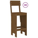 vidaXL Ensemble de bar de jardin 9 Pièces marron miel bois de pin massif