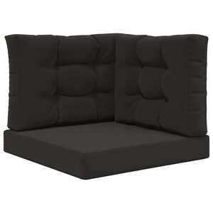 vidaXL Coussin de canapé d'extérieur 3 Pièces Noir Polyester