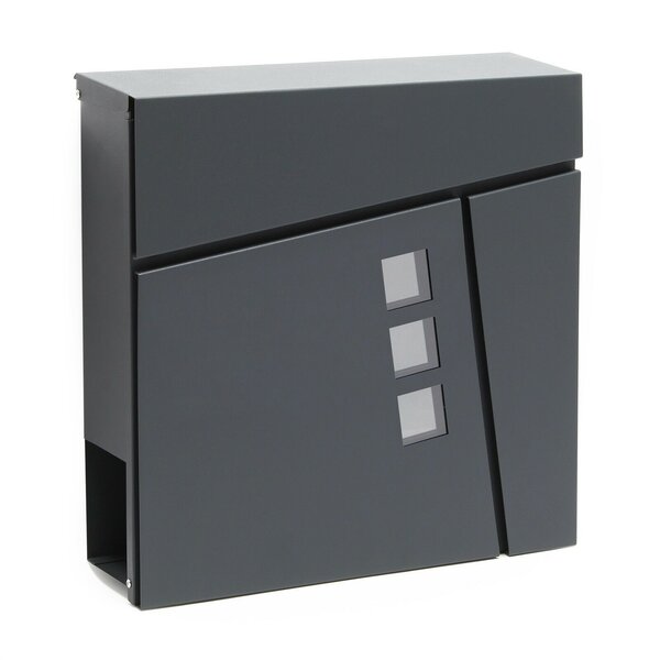 Boite aux lettres design compartiment journal magazine acier galvanisé anthracite