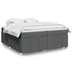 vidaXL Sommier à lattes de lit avec matelas Gris foncé 200x200cm Tissu