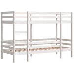 vidaXL Lit superposé sans matelas blanc 90x190 cm bois de pin massif