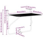 vidaXL Table de balcon Doré 60x40 cm Acier