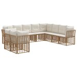 vidaXL Ensemble de canapés d'extérieur Naturel Polyester