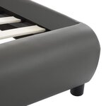 vidaXL Cadre de lit avec LED Gris Similicuir 140 x 200 cm
