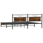 vidaXL Cadre de lit en métal sans matelas chêne fumé 193x203 cm