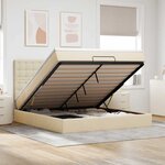 VidaXL Cadre de lit ottoman avec matelas crème 180x200 cm tissu