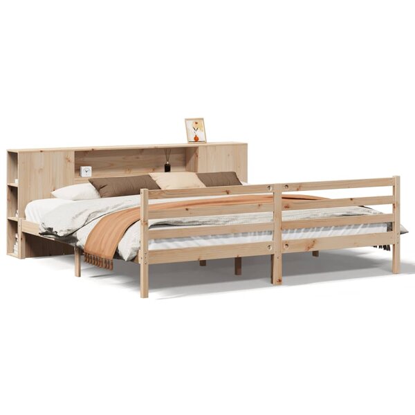 vidaXL Lit bibliothèque sans matelas 180x200 cm bois massif de pin