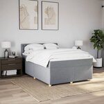 vidaXL Sommier à lattes de lit avec matelas Gris clair 160x200cm Tissu