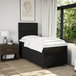 vidaXL Sommier à lattes de lit avec matelas Noir 100x200 cm Tissu