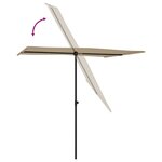 vidaXL Parasol de jardin avec mât en aluminium 2x1 5 m Taupe