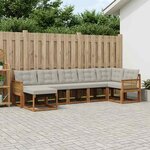 vidaXL Ensemble de canapés d'extérieur 7 Pièces Naturel et gris clair